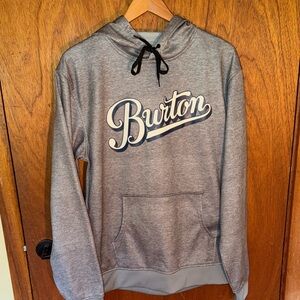 Burton Snowboards Script Logo Pullover Hoodie Men’s Large Gray